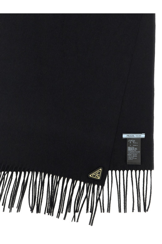 Silk and cashmere scarf Black