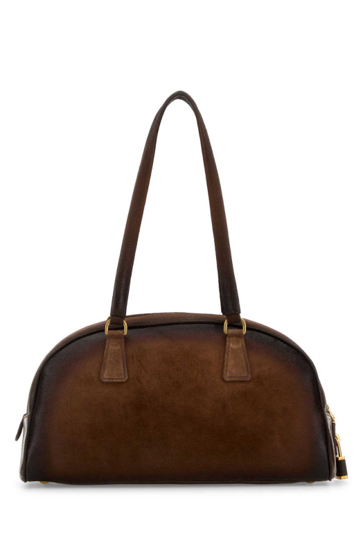 Коричнева замшева середня сумка через плече Prada Bowling PRADA (1BB1452HMY)
