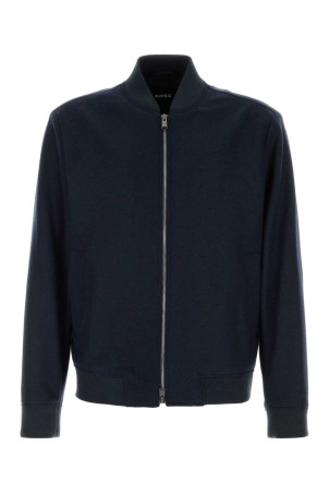 Midnight blue stretch flannel bomber jacket BOSS (50551538) Midnight blue stretch flannel bomber jacket BOSS (50551538)