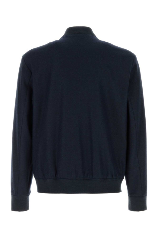 Бомбер из эластичной фланели темно-синего цвета BOSS (50551538) Бомбер из эластичной фланели темно-синего цвета BOSS (50551538)