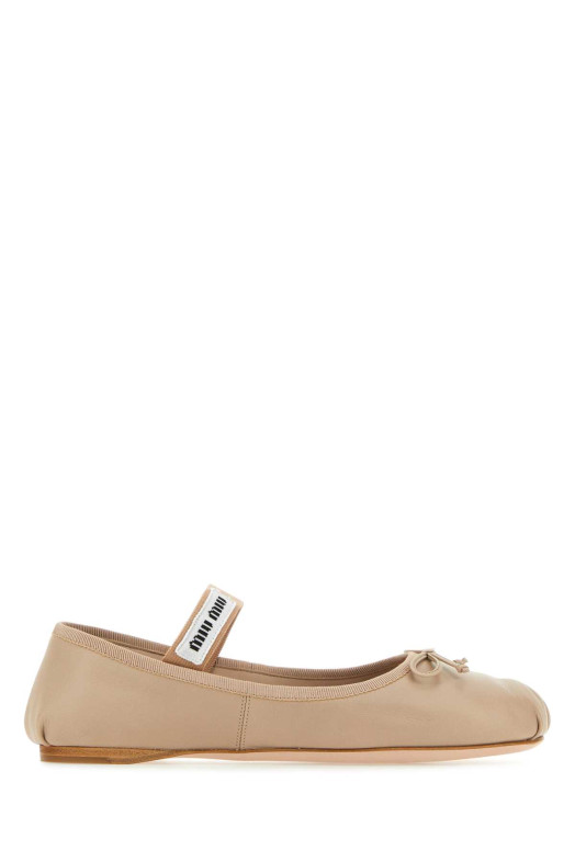 Powder pink leather ballerinas MIU MIU (5F794DFDX05XUU) Powder pink leather ballerinas MIU MIU (5F794DFDX05XUU)
