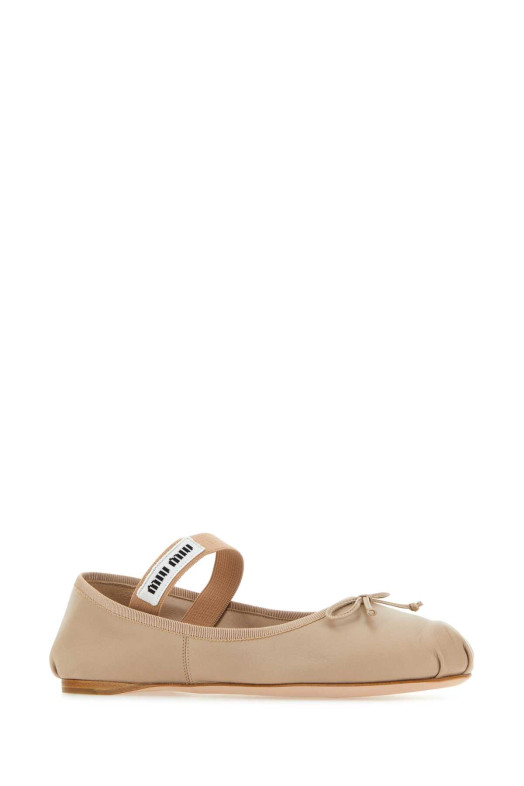 Powder pink leather ballerinas MIU MIU (5F794DFDX05XUU) Powder pink leather ballerinas MIU MIU (5F794DFDX05XUU)
