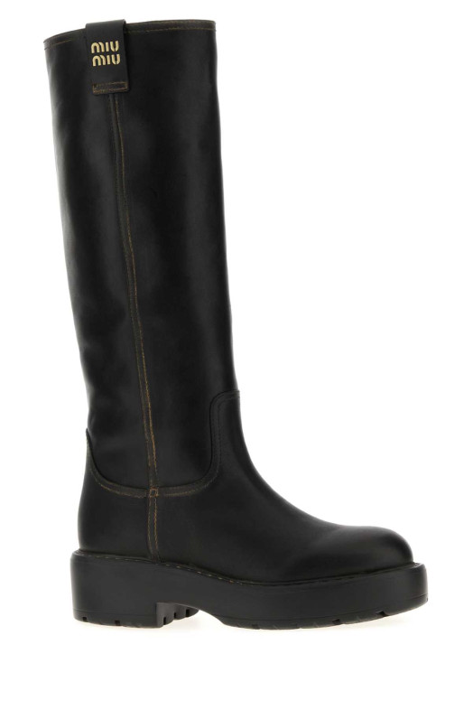 Black leather boots Black MIU MIU (5W971DFDD555OD) Black leather boots Black MIU MIU (5W971DFDD555OD)
