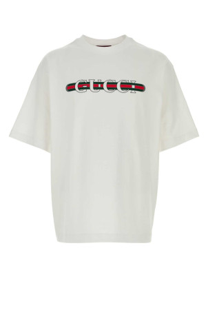 Белая хлопковая футболка GUCCI (784361XJGKB) Белая хлопковая футболка GUCCI (784361XJGKB)