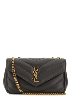 Dark grey leather small LouLou shoulder bag SAINT LAURENT (801437AAEAX)