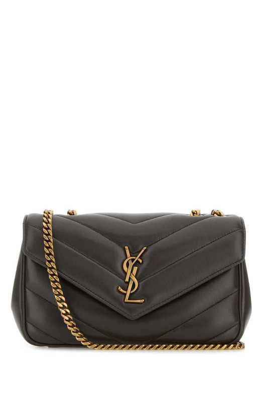 Dark grey leather small LouLou shoulder bag SAINT LAURENT (801437AAEAX)