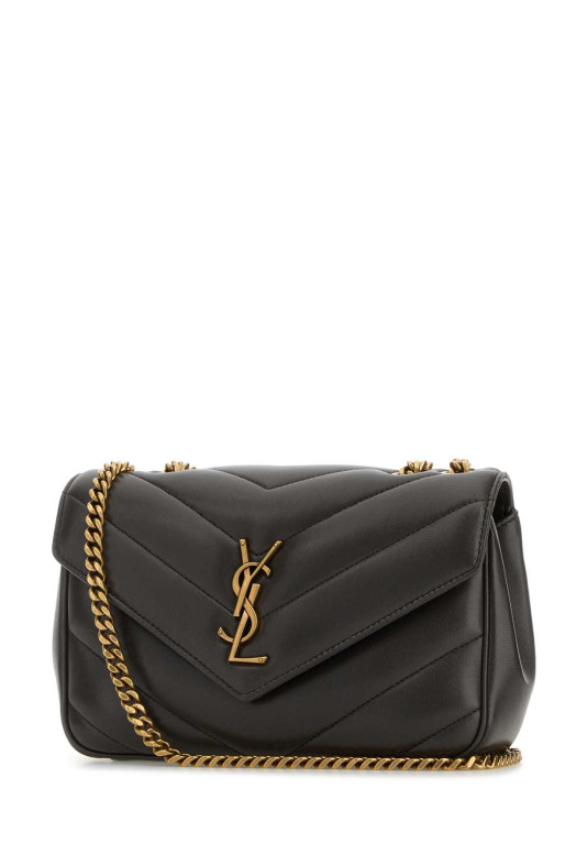 Dark grey leather small LouLou shoulder bag SAINT LAURENT (801437AAEAX)