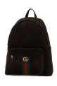Темно-коричневый замшевый рюкзак Ophidia среднего размера GUCCI (834466AAE1E)
