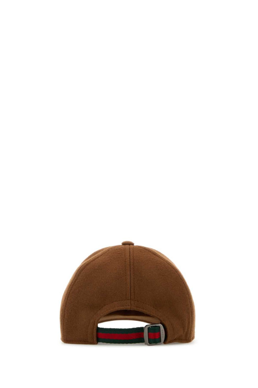 Коричневая шерстяная бейсболка GUCCI (8430104HBGM)
