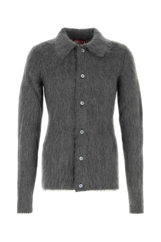 Grey mohair blend cardigan GUCCI (849729XKE7O)