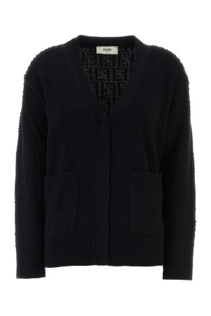 Black wool blend cardigan FENDI (FZE549AYM0) Black wool blend cardigan FENDI (FZE549AYM0)