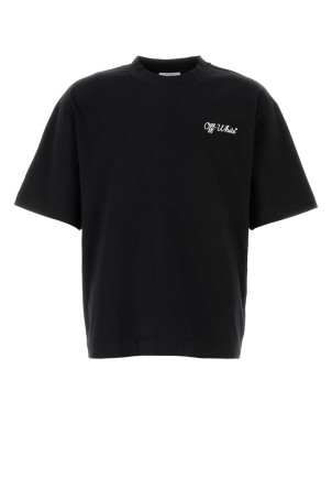 Черная хлопковая футболка OFF WHITE (OMAA120C99JER00D) OFF-WHITE Черная хлопковая футболка OFF WHITE (OMAA120C99JER00D) OFF-WHITE