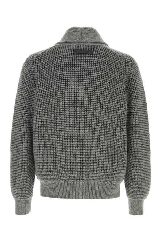 Темно-серый кардиган из кашемировой смеси, многоцветный, ZEGNA (RUGF51A2153) Темно-серый кардиган из кашемировой смеси, многоцветный, ZEGNA (RUGF51A2153)