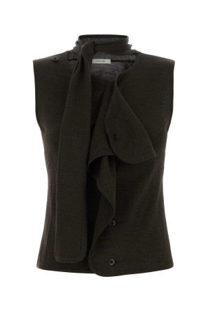 Темно-коричневий акриловий та вовняний жилет LEMAIRE (TO1485LK087)