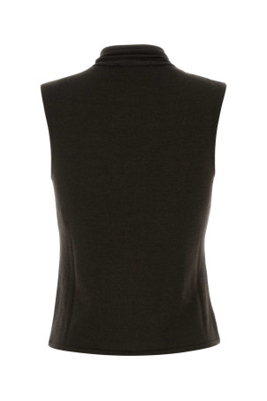 Темно-коричневий акриловий та вовняний жилет LEMAIRE (TO1485LK087)