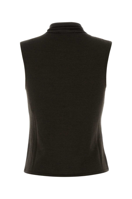Темно-коричневый жилет из акрила и шерсти LEMAIRE (TO1485LK087) Темно-коричневый жилет из акрила и шерсти LEMAIRE (TO1485LK087)