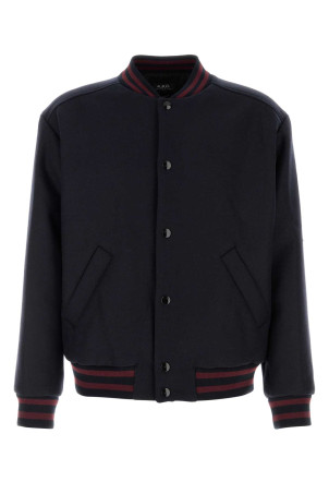 Midnight blue wool blend bomber jacket Denim A.P.C. (WVBEBM02974) Midnight blue wool blend bomber jacket Denim A.P.C. (WVBEBM02974)