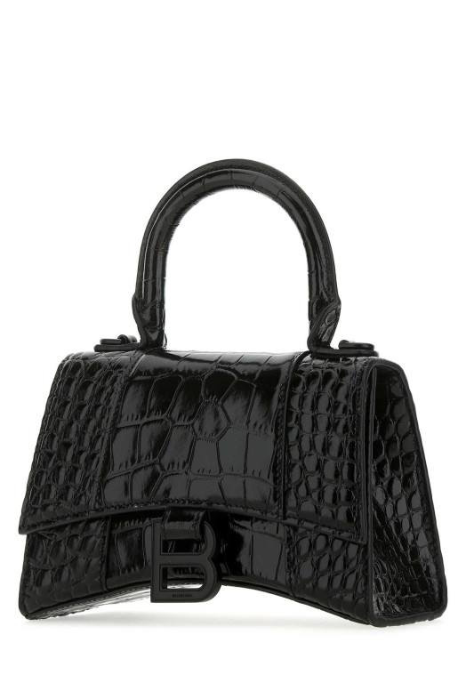 Black leather Hourglass XS handbag Black BALENCIAGA (5928331LR67)