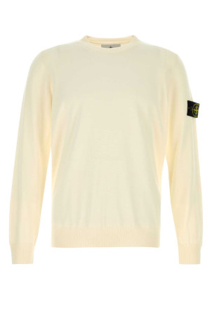 Ivory wool sweater White STONE ISLAND (5100071C4) Ivory wool sweater White STONE ISLAND (5100071C4)