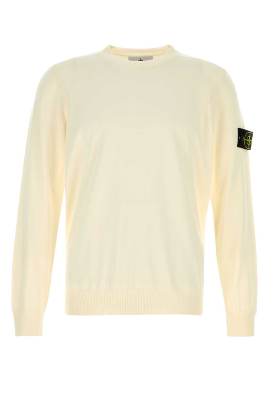 Ivory wool sweater White STONE ISLAND (5100071C4) Ivory wool sweater White STONE ISLAND (5100071C4)