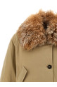 Fur collar jacket Beige