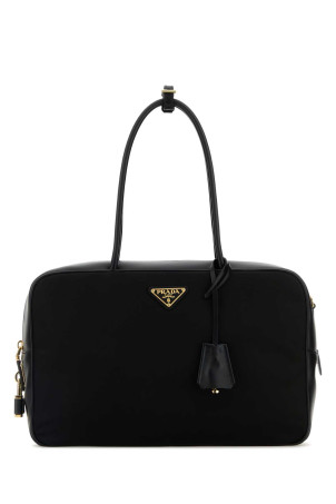Black leather and Re-Nylon handbag Black PRADA (1BB131VODO2C8Q) Black leather and Re-Nylon handbag Black PRADA (1BB131VODO2C8Q)