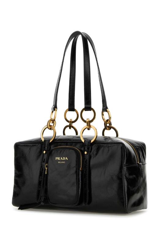 Black leather handbag Black PRADA (1BB1382CYR) Black leather handbag Black PRADA (1BB1382CYR)