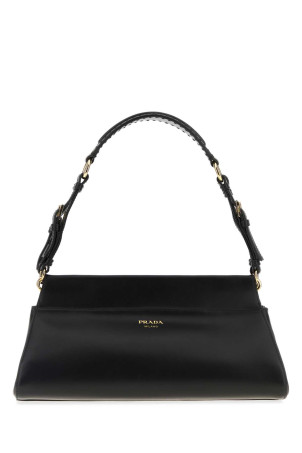 Black leather medium Prada EnchaÃ®nÃ© shoulder bag Black PRADA (1BC262VSOO2HIA)