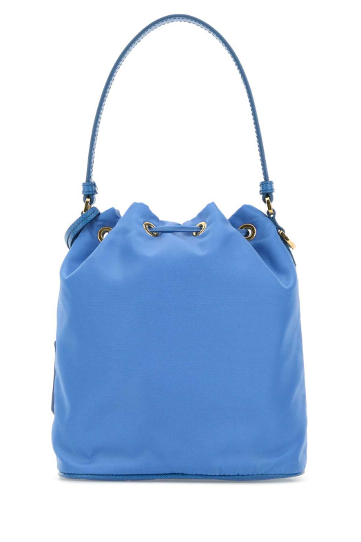 Cerulean blue nylon bucket bag PRADA (1BE067VWOOR064)