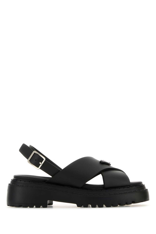 Black rubber sandals Black PRADA (1X102OF0553LKK)