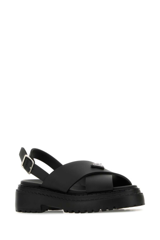 Black rubber sandals Black PRADA (1X102OF0553LKK)