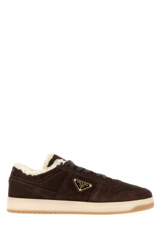Brown suede Downtown sneakers PRADA (2EE364FA0003AZB)