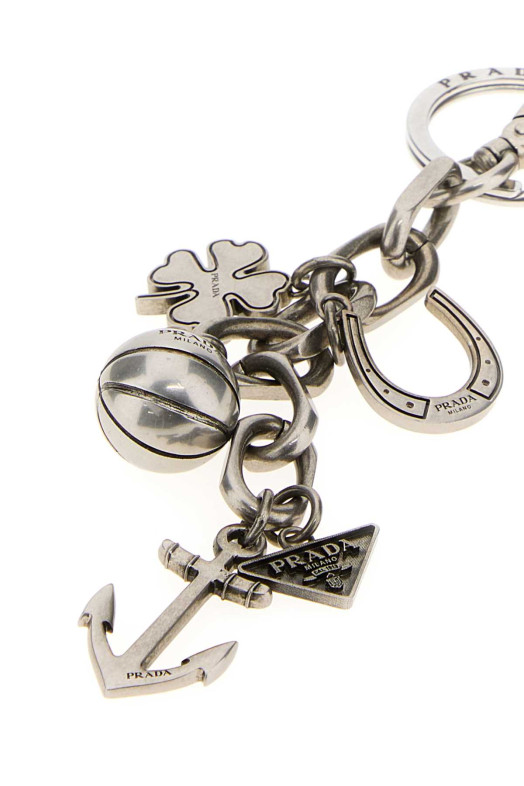 Silver metal key ring PRADA (2PM0432HKR) Silver metal key ring PRADA (2PM0432HKR)