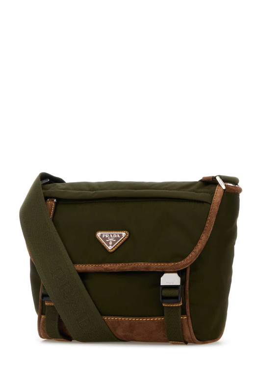 Оливково-зелена сумка через плече Re-Nylon PRADA (2VD066VOBF384)