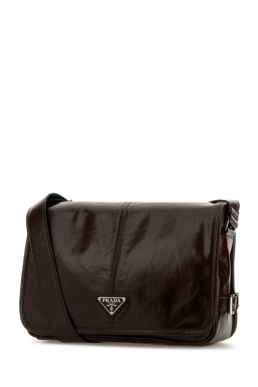 Chocolate leather crossbody bag PRADA (2VD0732CYR)
