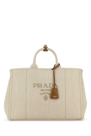 Sand canvas extra large Prada JardiniÃ¨re shopping bag PRADA (2VG1312CX9)