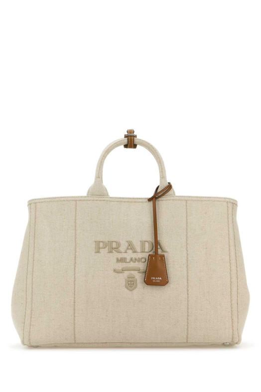 Sand canvas extra large Prada JardiniÃ¨re shopping bag PRADA (2VG1312CX9)