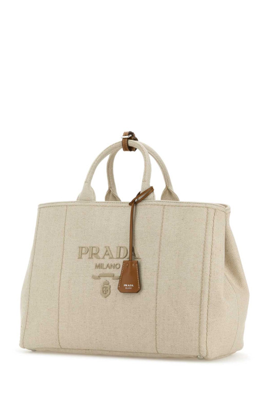 Sand canvas extra large Prada JardiniÃ¨re shopping bag PRADA (2VG1312CX9)