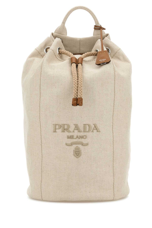 Sand canvas backpack PRADA (2VY0112CX9)