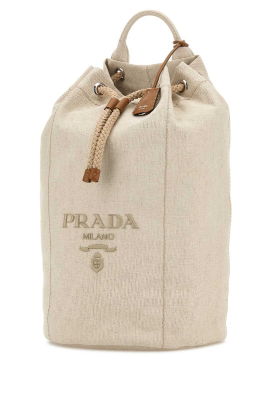 Sand canvas backpack PRADA (2VY0112CX9)