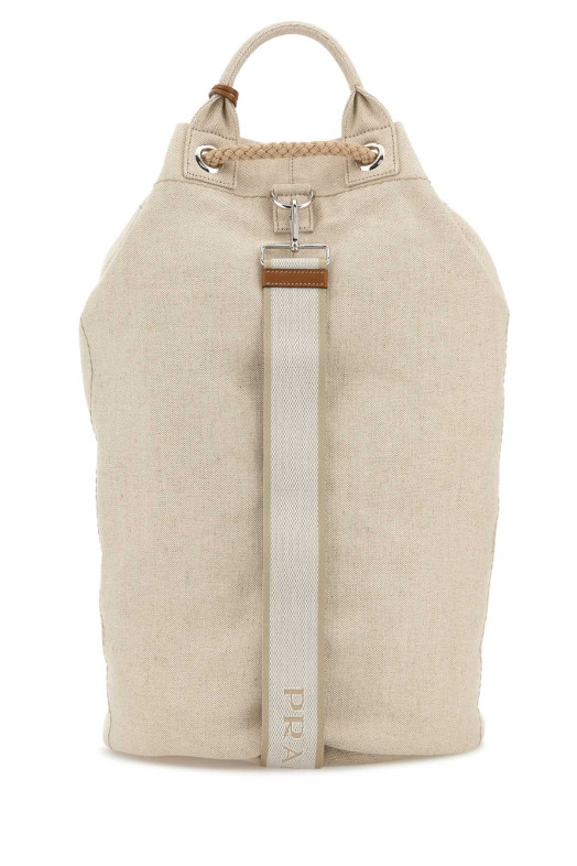 Sand canvas backpack PRADA (2VY0112CX9)