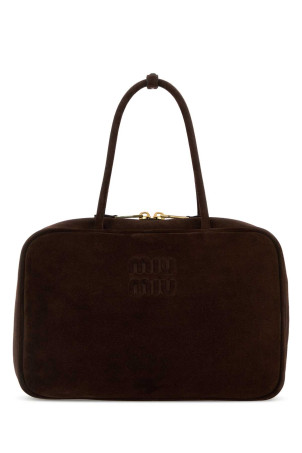 Dark brown suede handbag MIU MIU (5BB117VMON2CSS)