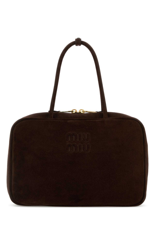 Dark brown suede handbag MIU MIU (5BB117VMON2CSS)