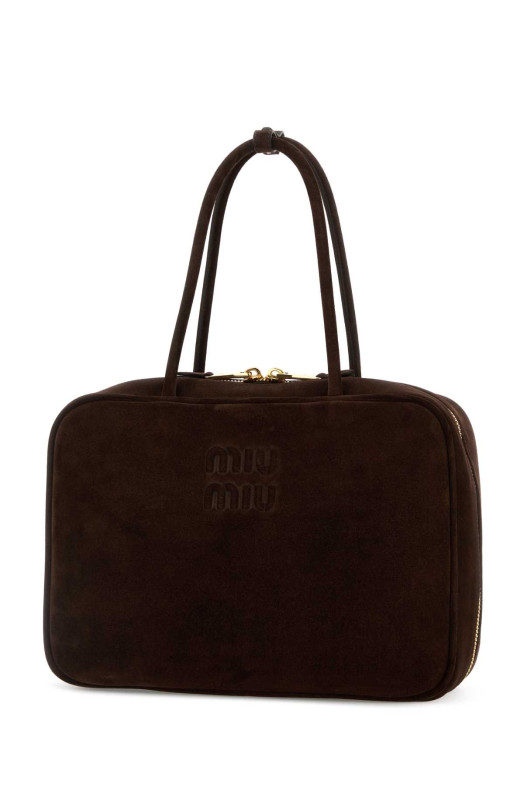 Dark brown suede handbag MIU MIU (5BB117VMON2CSS)
