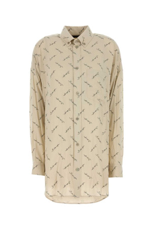 Сорочка оверсайз з віскози з принтом BALENCIAGA (773300TRLB1)