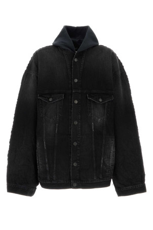 Двухцветная джинсовая и трикотажная куртка BALENCIAGA (850703TTW67)