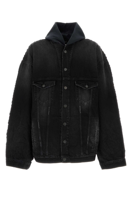 Двухцветная джинсовая и трикотажная куртка BALENCIAGA (850703TTW67)