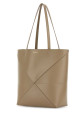 Бежева шкіряна середня сумка для покупок Puzzle Fold Brown LOEWE (A657G50X01)