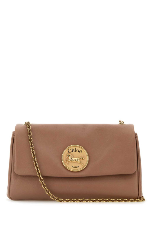 Antiqued pink leather medium Heritage shoulder bag Pink CHLOE (CH25AS584P75)