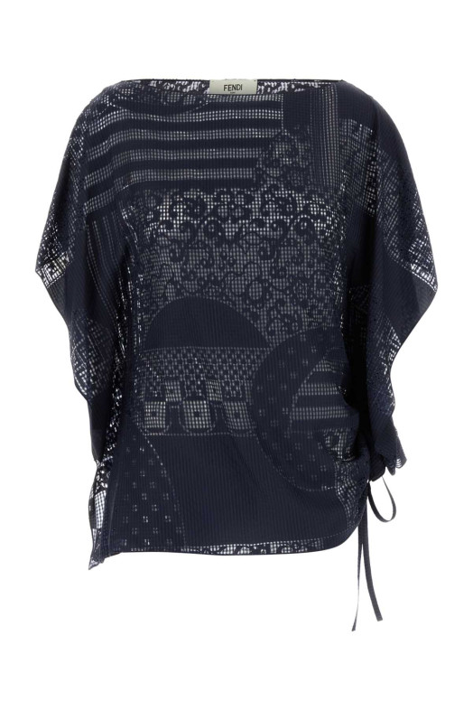 Топ из вискозной смеси темно-синего цвета FENDI (FS8268AUJX)
